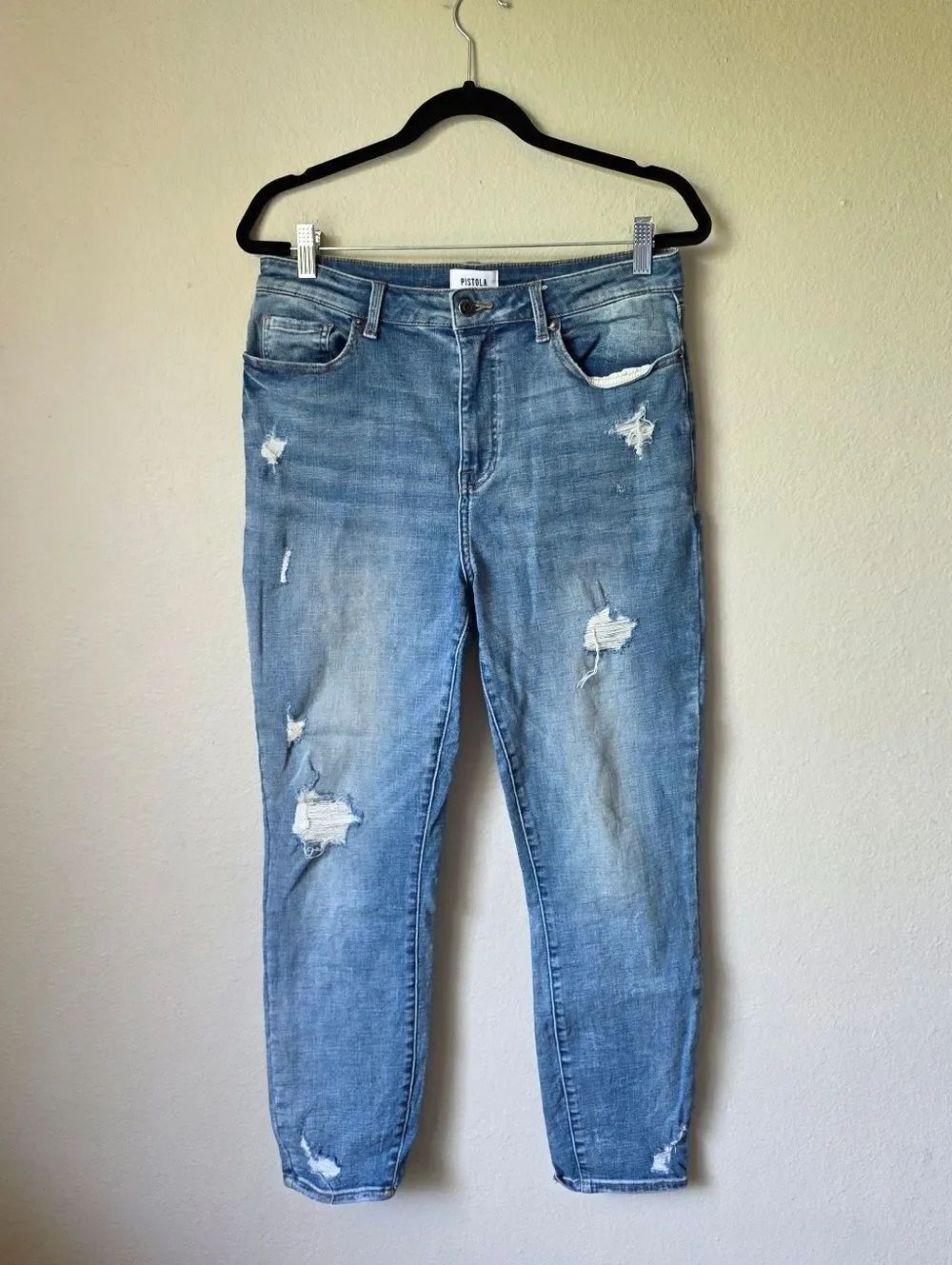Pistola Light Blue High-Rise Distressed Women's Jeans Size 31
